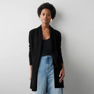 White + Warren Essential Cashmere Cardigan Black XS